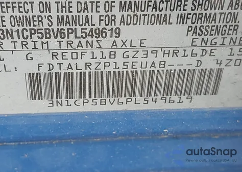 2023 Nissan Kicks S Xtronic Cvt from USA, damaged, VIN 3N1CP5BV6PL549619